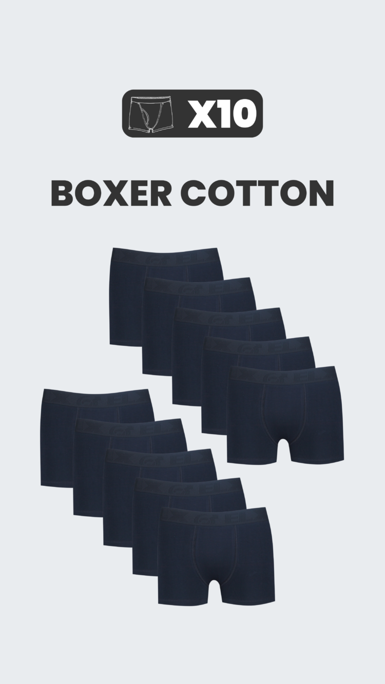 KIT 10 BOXER COTTON - PRETAS