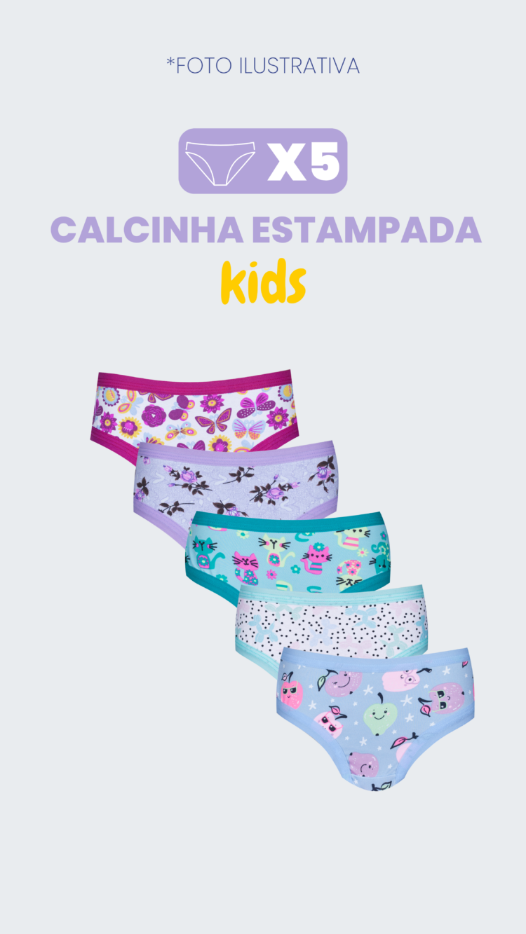 KIT 5 ESTAMPADAS KIDS - ESTAMPAS SORTIDAS