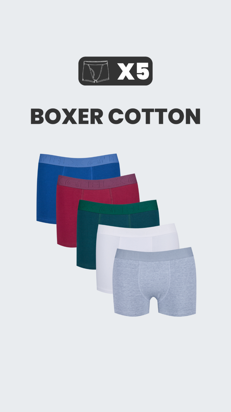 KIT 5 BOXER COTTON - SORTIDAS