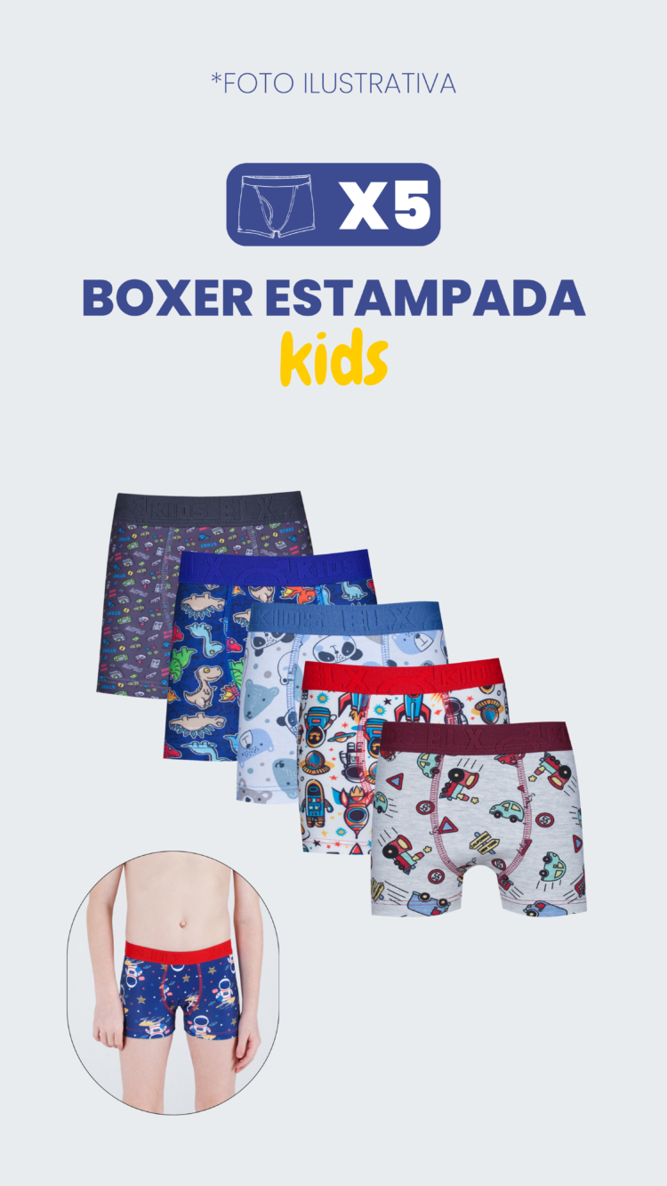 KIT 5 ESTAMPADAS KIDS - ESTAMPAS SORTIDAS