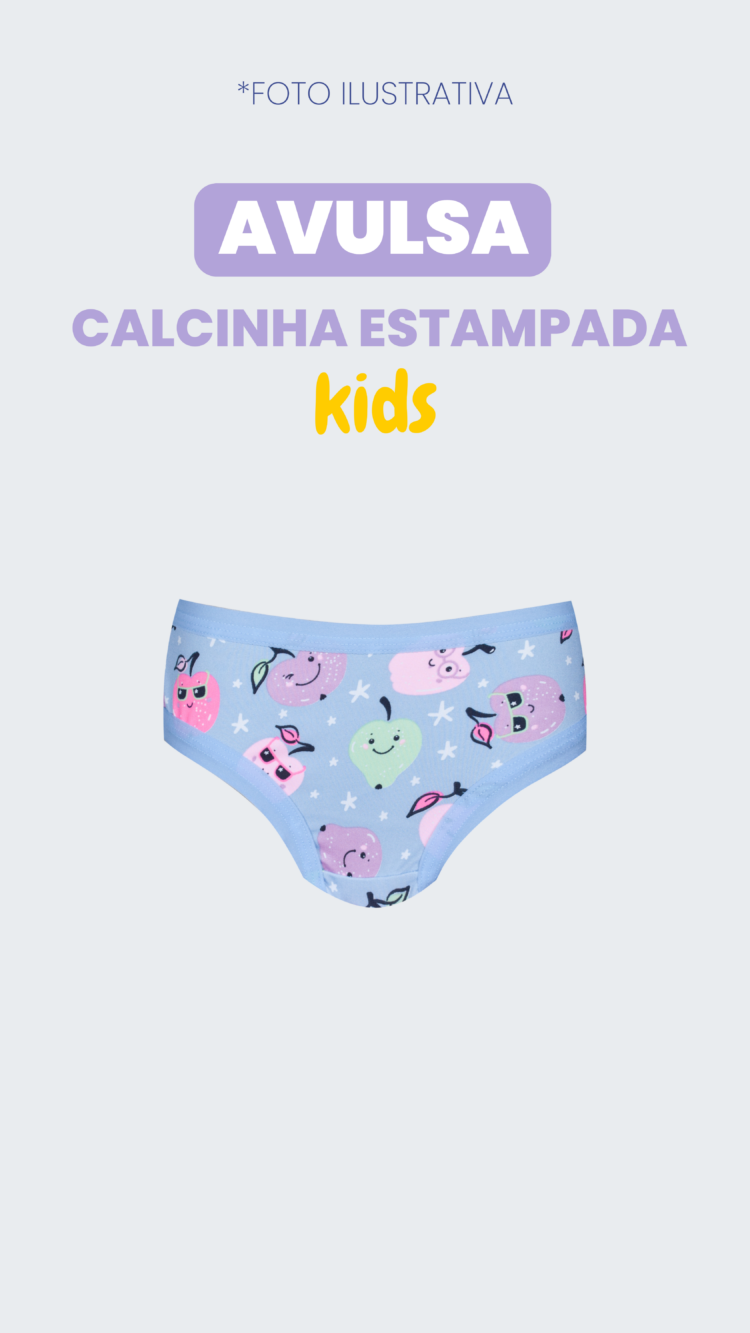 CALCINHA ESTAMPADA KIDS - ESTAMPA SORTIDA