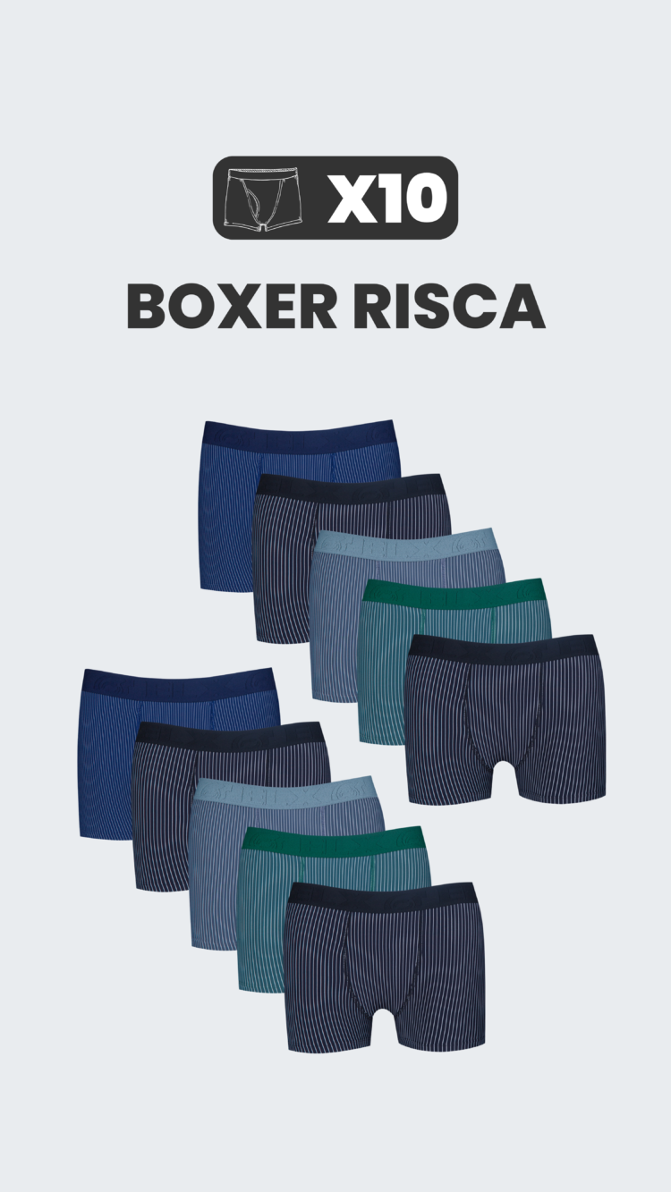 KIT 10 BOXER MICRO RISCA DE GIZ - SORTIDAS