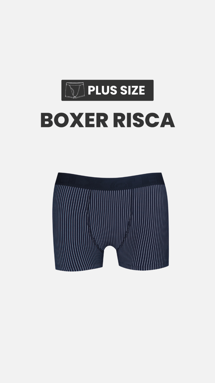 Boxer Plus Size Risca Micro Fibra
